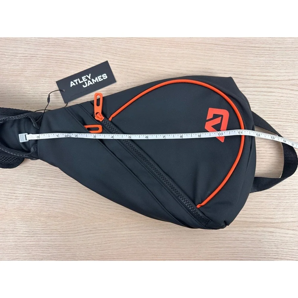Atley James Sling Bag‎ Navy Orange Trim Crossbody Shoulder Backpack NWT